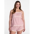 thumbnail image 2 of Joyspun Women's Sleep Cami Short Set with Lace, Sizes XS -3X, 2 of 5