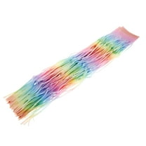 GOOHOCHY Iridescent Fringe Table Skirt for Festivals and Parties Multi Color Plastic Table Decoration 72 Inches by 30 Inches