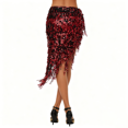 thumbnail image 4 of Dresfit Womens Belly Dance Skirt Paillette Sequin Outfit Tassels Sparkly Mardi Gras Dance Skirt with Rhinestones Shiny Wrap Skirt for Carniva Holiday Party Red One Size, 4 of 4