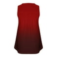 thumbnail image 4 of Ecqkame Womens Tank Tops Crewneck Loose Basic Casual Summer Tops Sleeveless Pleated Button Solid Color Blouse Red XL, 4 of 4