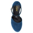 thumbnail image 4 of YDN Women Classic Round Closed Toe Wedge High Heeled Pumps Ankle Strap Sandals D'Orsay Platform Casual Dressy Shoes Size 8 Blue, 4 of 4