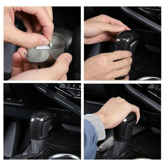 Carbon Fiber Vehicle Interior Gear Shift Knob Cover Trim For Toyota Camry 18-21