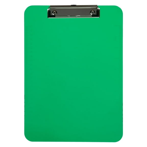 JAM Paper Plastic Clip Board, Green Clipboard, 1/Pack, 9 x 12.5