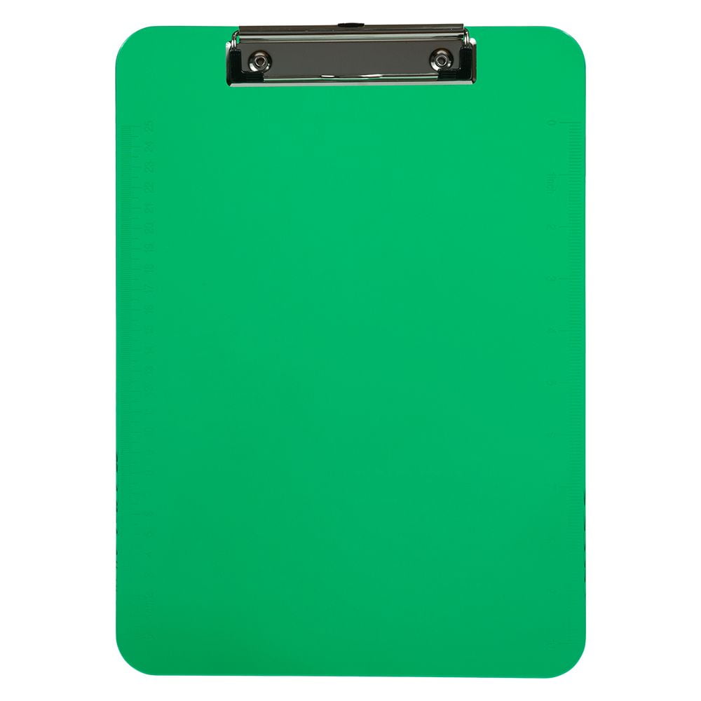 JAM Plastic Clip Board, Green Clipboard, 1/Pack, 9 x 12.5