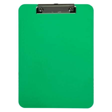 JAM Paper Plastic Clip Board, Green Clipboard, 1/Pack, 9 x 12.5