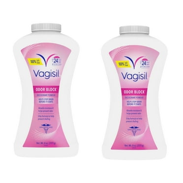2 Pack - Vagisil Deodorant Powder, Odor Block, 8 Ounce Each