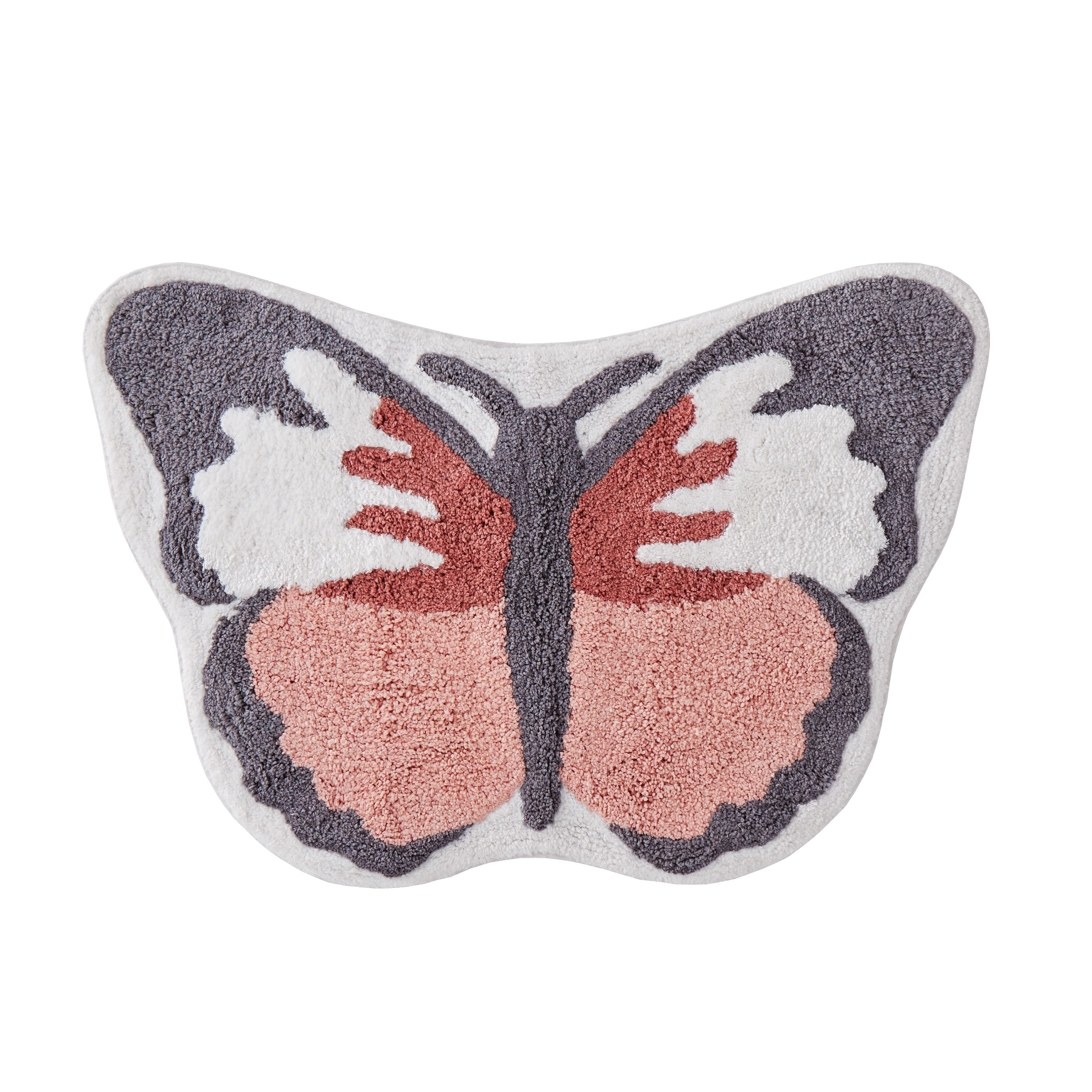 Gear New Vintage Butterfly with Flowers Bath Rug Mat No Slip Microfiber Memory Foam