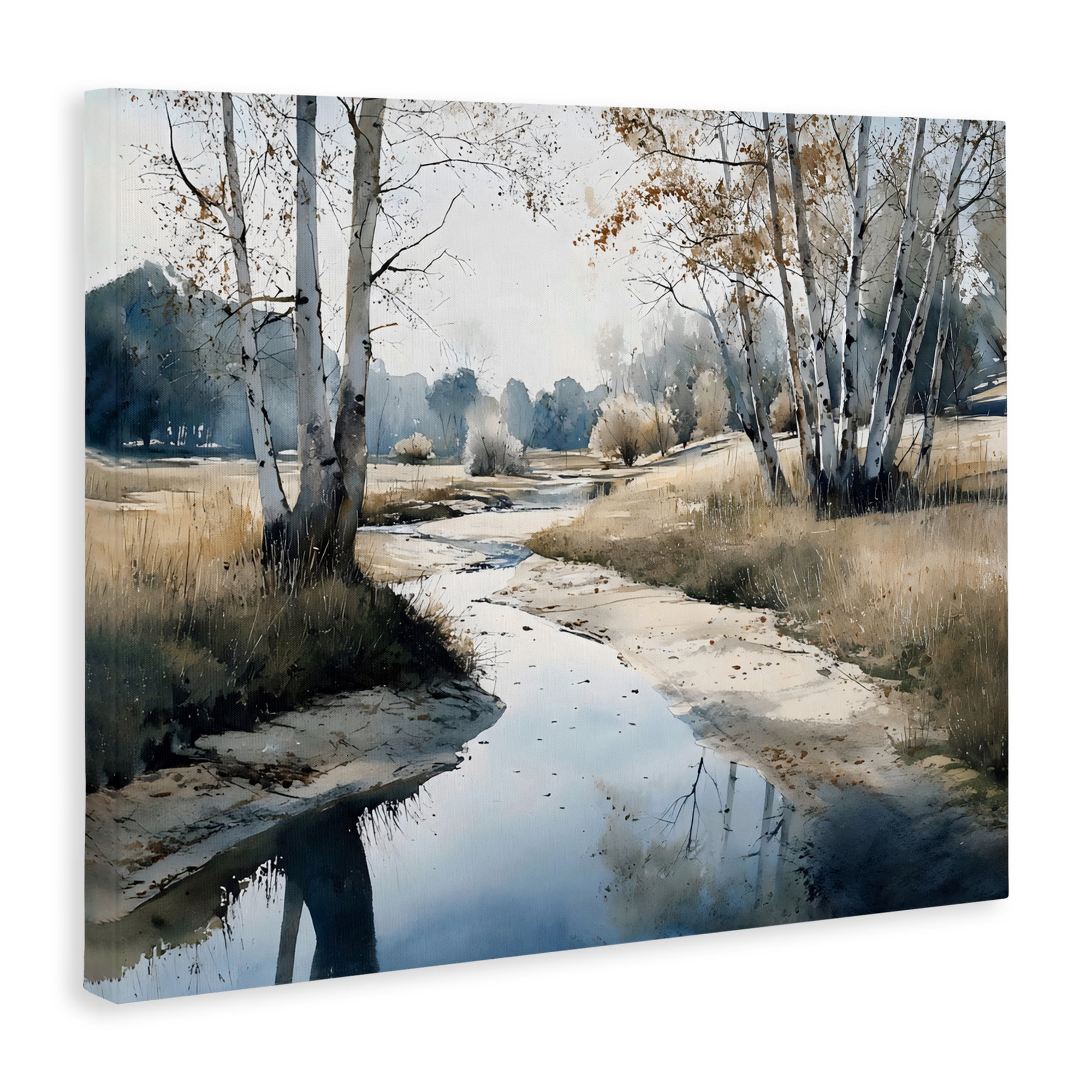 Stupell Industries Birch Tree Creek in Autumn Canvas Wall Art, design by Franklyn Gregory