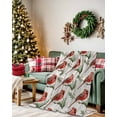 thumbnail image 2 of Christmas Cardinal Bird Flannel Blanket for Bed,Travel and Camping, Red Bird Pine Leaves Farmhouse Super Soft Cozy Blanket for All Seasons 32"x48", 2 of 6