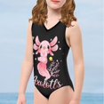 thumbnail image 3 of SEANATIVE Pink Axolotls One-Piece Swimsuit Size 3-4 Years Quick Dry Kids Beach Swimwear Girls Comfortable Summer Sleeveless V Neck Bikini, 3 of 7
