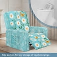 thumbnail image 3 of Kuiaobaty Daisy Butterfly Wooden Recliner Chair Cover that Stay in Place Durable Reclining Sofa Slipcover Recliner Couch Cover Washable Reclining Slipcover with Elastic Bottom for Living Room, 3 of 8