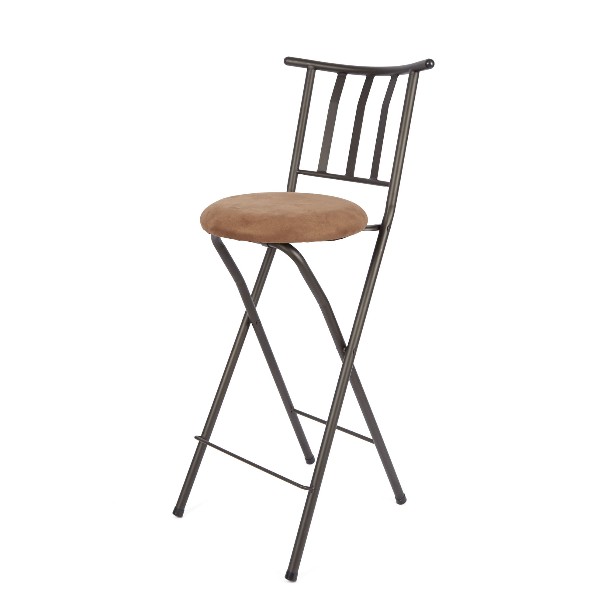 mainstays slat back folding 30" bronze bar stool multiple colors