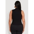 thumbnail image 5 of Womens Plus Size Rib Knit Sleeveless Mock Neck Top, 5 of 5