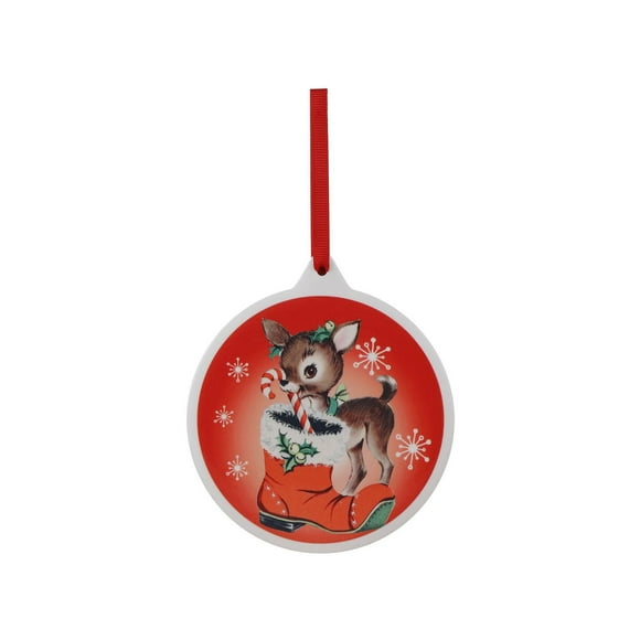 Mr. Christmas 4" Ornement de renne vintage en céramique, rouge