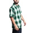 thumbnail image 3 of G-Style USA Men's Western Casual Plaid Short Sleeve Button Down Shirt Y2000S - Green - 4X-Large, 3 of 5
