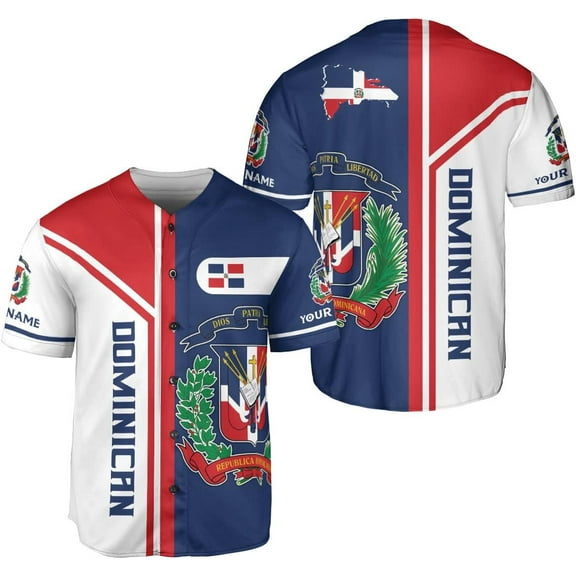 Personalized Dominican Republic Baseball Jersey Shirt,Team Name Republic Dominicana Baseball Jersey for Men,Women (S)