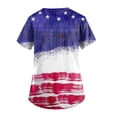 thumbnail image 3 of American Flag Scrubs Womens Summer Tops Star Stripes Graphic Tees V Neck Holiday Nursing Pocketed Working Uniforms for Independence Day, 3 of 3