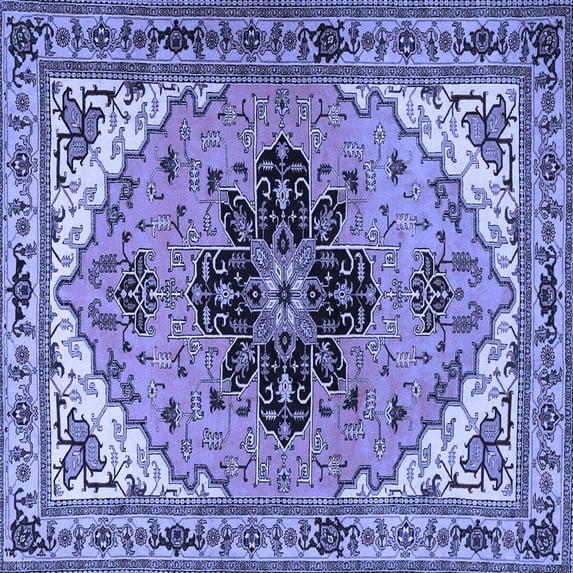 Ahgly Company Indoor Square Persian Blue Traditional Area Rugs, 7' Square