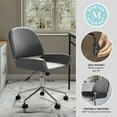 thumbnail image 4 of Martha Stewart Tyla Upholstered Office Chair in Gray/Polished Nickel, 4 of 15