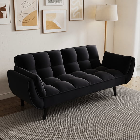 57-inch beige 2-seater sofa / Convertible to bed, suitable for apartment living