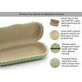 thumbnail image 3 of Hard Shell Eyeglass Case Clamshell Fits Small to Medium Frame Glasses for Women Men, Mod Green and White, 3 of 5