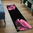 thumbnail image 5 of Pink Rose Kitchen Runner Rug 2x6 Washable Runners for Hallway Non Slip Vintage Abstract Garden Flower Floral Black Large Area Rug Indoor Floor Carpet for Bathroom Laundry Entryway Bedroom Living Room, 5 of 8
