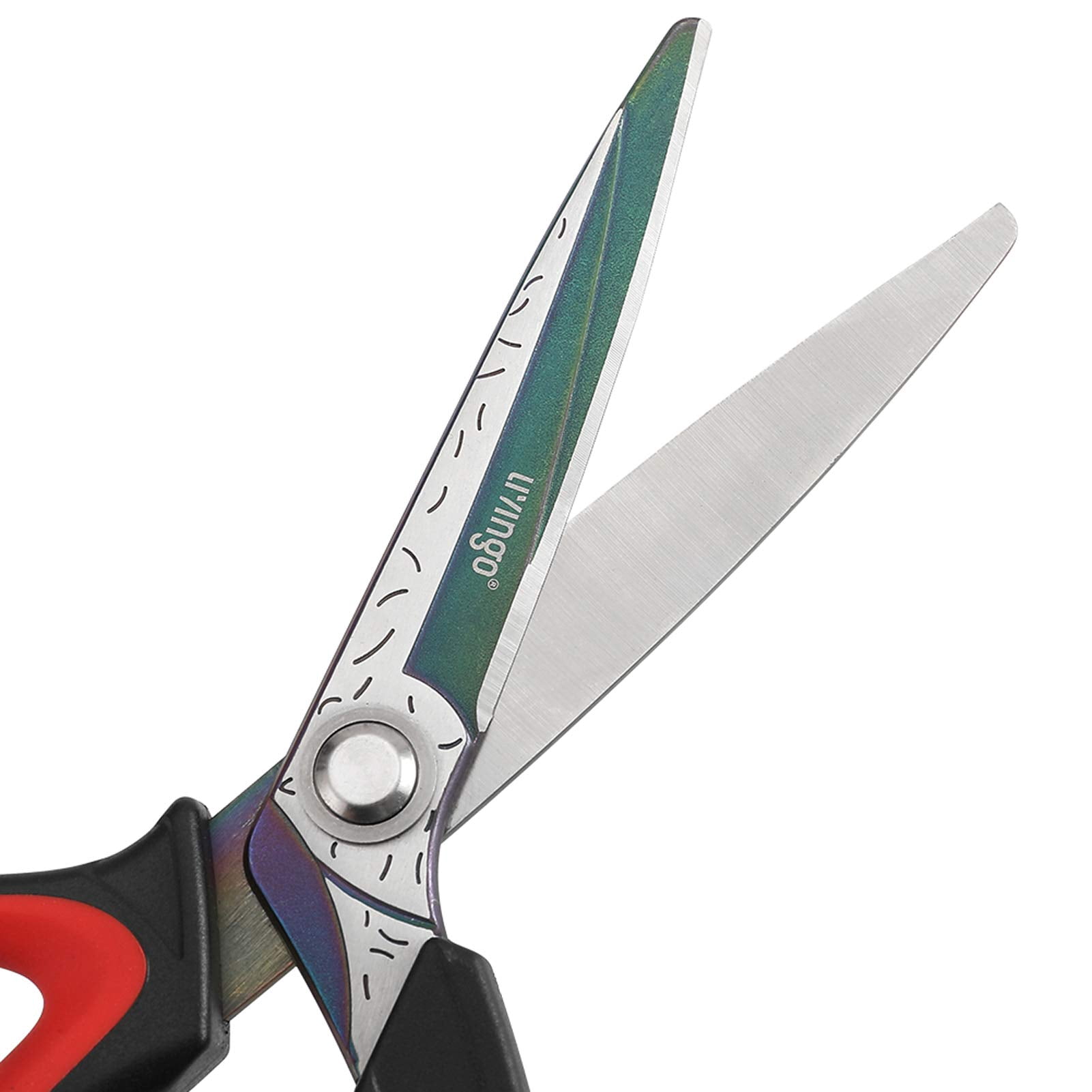 10" Multipurpose Heavy Duty  Titanium Coating Forged Stainless Steel Tool Industrial Shop Shears For Household Pruning Gardening Fabric Red/black