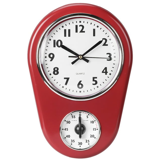 Wall Clock-Retro Wall Big Watch Wall Clock Vintage Home Kitchen Timer Timer