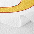 thumbnail image 5 of meiyoeat Ice Cream Baseball Letter D Bed Spread Queen for Boys Girls, Blue Yellow Waffle Drip Queen Coverlet Set, 3-Piece, 5 of 7