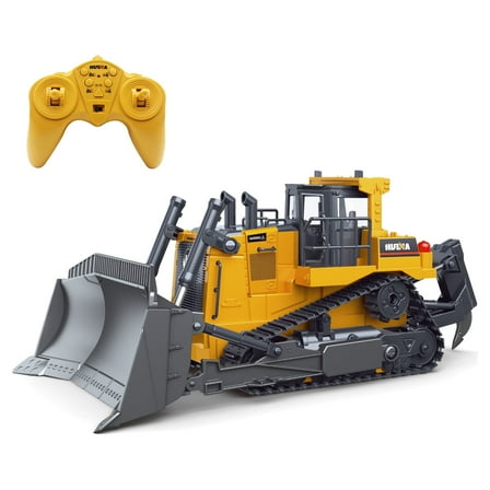 Fisca 1/16 Remote Control Bulldozer Toys for Kids, Children RC Dozer Front Loader Tractor Construction Vehicles