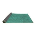 thumbnail image 2 of Ahgly Company Indoor Square Oriental Turquoise Blue Industrial Area Rugs, 4' Square, 2 of 4