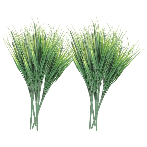 STRANDCHIC Green Artificial Grass Decorative Plastic Fake Plants for Flower Arranging and Home Decor, Set