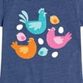 thumbnail image 3 of Instant Message - Colorful Chickens - Toddler & Youth Girls Short Sleeve Graphic T-Shirt, 3 of 6