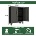 thumbnail image 3 of Black Metal Storage Cabinet, 36" Tall Locking Storage Cabinet with 2 Adjustable Shelves, Steel Locker Organizer, for Office, Home, School, 3 of 8