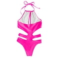 thumbnail image 5 of Sngxgn Women Ruffle Swimsuits Ruched Tummy Control Bathing Suits(Pink,XL), 5 of 9