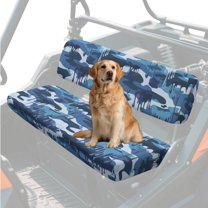 Uorisanigo UTV Seat Cover for Kawasaki Mule 4010 4x4 2009-2025, Non-Slip Blue Camouflage Print Mule Front Bench Seat Cover with Elastic Band, UTV Pioneer Seats Accessories