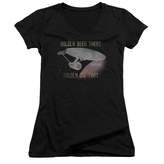 Star Trek Boldly Did That Junior Women's V-Neck T-Shirt Black