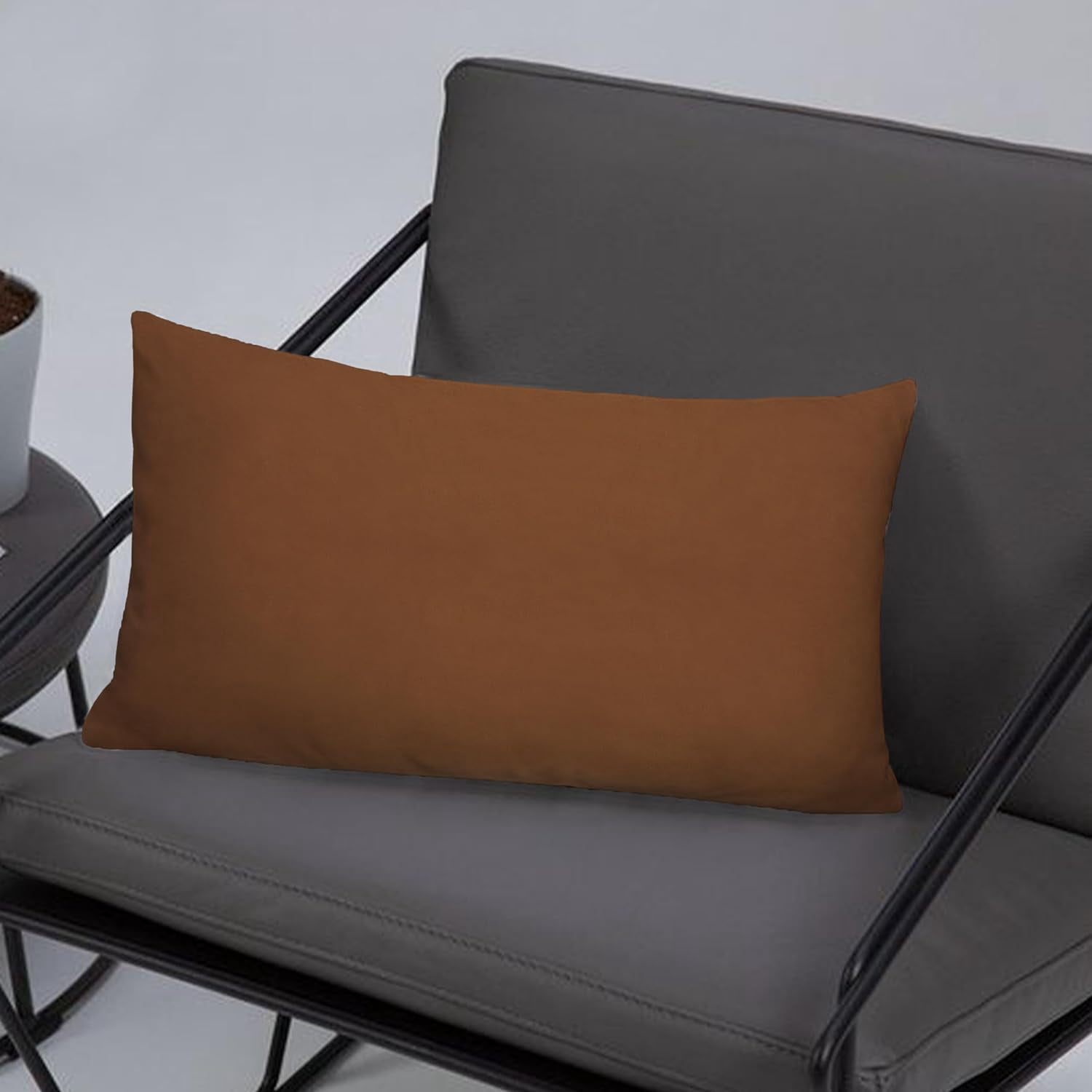 A1HC Set of 2 Luxurious Soft Velvet Throw Pillow Covers Only, 12"x20", Burnt Caramel, Decorative Cushion Covers with Hidden YKK Zipper for Sofa or Bed