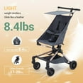 thumbnail image 3 of ChaoLink Cochecito ligero para bebé de menos de 10 libras, cochecito para viajes en avión con bolsa de transporte, plegado con una mano, toldo ajustable, ruedas 360°, 3 of 8