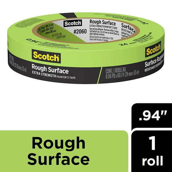 ScotchBlue Painter's Tape 2060-1A 2060 - Thin Painter Tape Green - 1 Roll, 0.94" Width, Green