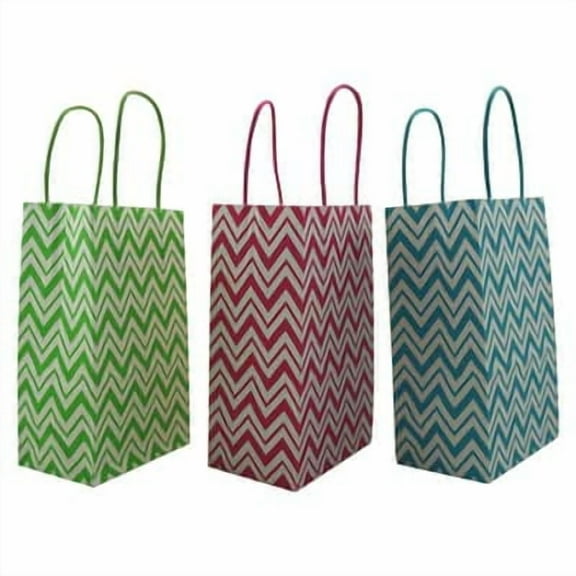 8 Packs: 13 ct. (104 total) 5.25" x 8.5" Bright Chevron Bag Value Pack by Celebrate It