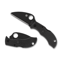 Spyderco Black FRN Manbug Lockback Blackened VG-10 Stainless Wharncliffe Pocket Knife Knives