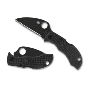 Spyderco Black FRN Manbug Lockback Blackened VG-10 Stainless Wharncliffe Pocket Knife Knives