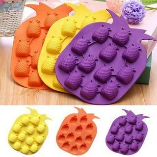 Oavqhlg3b Fruit Shaped Silicone Mold Chocolate Candy Mold,Strawberries/Pineapples/Apples/Grapes Flexible Baking Molds for Ice Cube,Jelly,Biscuits