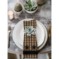 thumbnail image 2 of Brown Black Plaid Cloth Napkins Set of 6 Reusable Dinner Napkins, Vintage Rustic Star Buffalo Check Cocktail Napkin Washable Table Napkins for Wedding/Holiday Party/Baby Shower 20"x20", 2 of 7