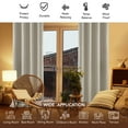 thumbnail image 3 of Deconovo Solid Blackout Curtains Pack of 2, Grommet Traditional Design, 52" x 45", Beige, 3 of 7