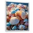 thumbnail image 2 of Designart "Sunlit Shells Beach Photo III" Nautical & Beach Floater Framed Wall Art Living Room, 2 of 7