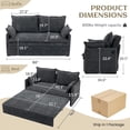 thumbnail image 3 of Modern Convertible Sleeper Sofa with USB Charging, Queen-size Corduroy Upholstery Sofa Bed, Gray, 3 of 8