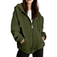 thumbnail image 6 of Ynynloco Women's Fall Zip Up Hoodies Sweatshirts with Pockets Long Sleeve Loose Fit Sweatshirt Trendy Y2K Track Jackets Spring Winter Clothing, 6 of 9