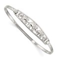 thumbnail image 1 of 925 Sterling Silver Elephant Hinged Bangle Charm Bracelet Animal Hook Clasp, 1 of 6